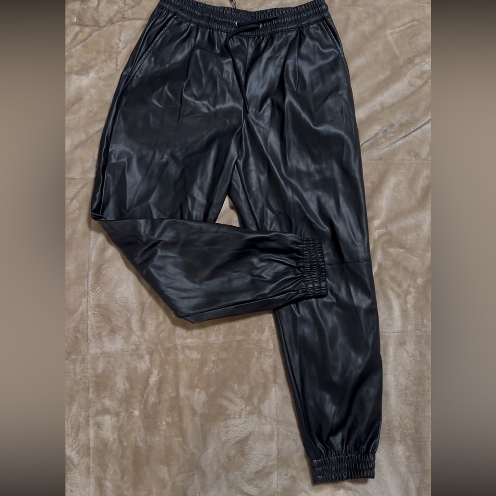Zara leather joggers size xs